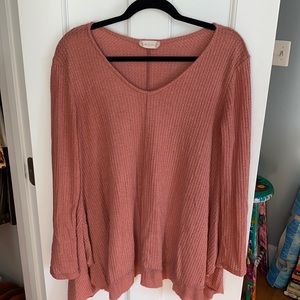 Dusty Pink Waffle Shirt